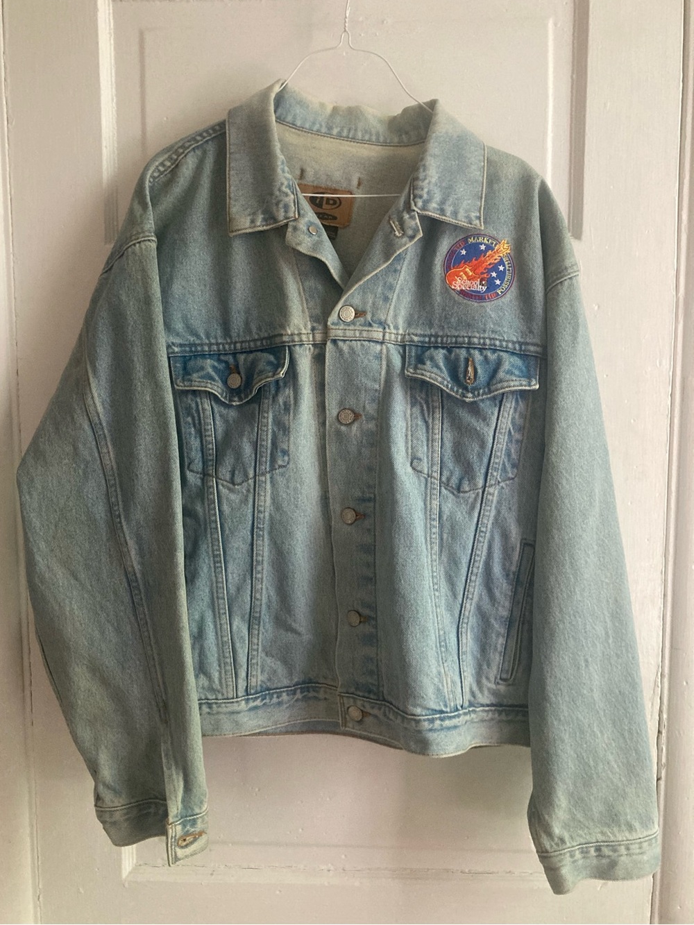 Light Wash Denim Jacket with Patch